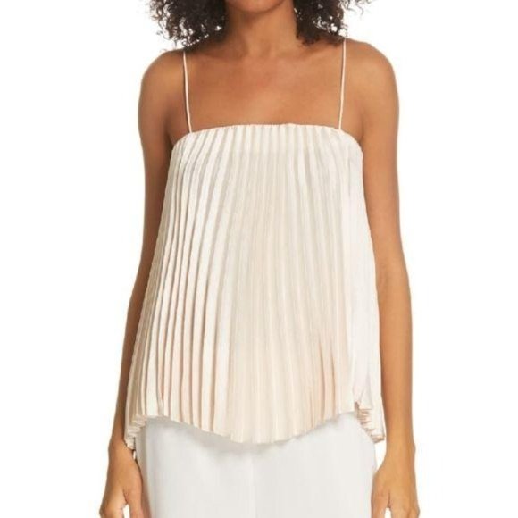 Vince Tops - VINCE Pleated Camisole In Pale Alder Large